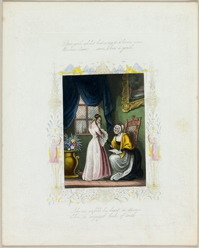 Lief meisje, terwijl je luistert naar de geloften van een minnaar (valentijn) door Unknown artist