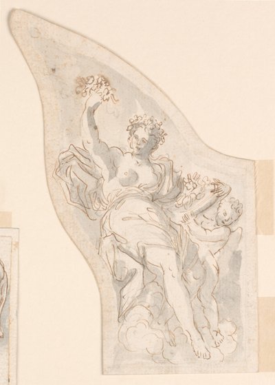 Decoratie van een zijpaneel van een koets door Unknown artist