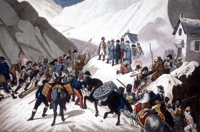 De afdaling van Napoleon Bonaparte in Italië: de oversteek van de berg St. Bernard door Unknown artist