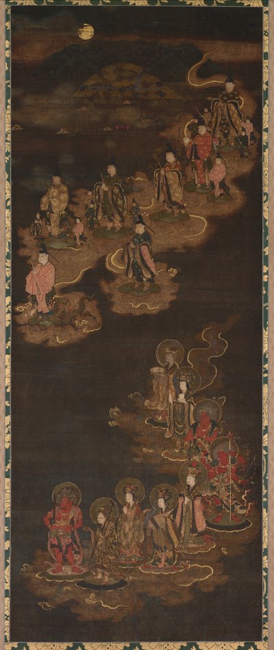 Afdaling van de negen lichtbronnen en de zeven sterren bij Kasuga door Unknown artist