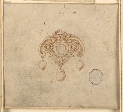 Ontwerp voor Broche met Drie Diamanten door Unknown artist
