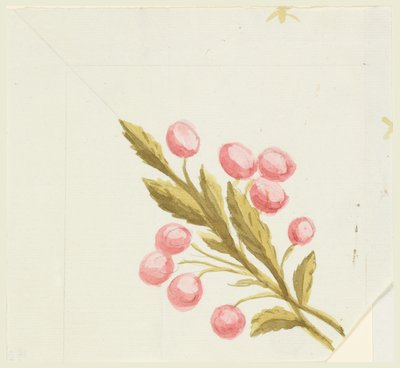 Ontwerp voor hoekmotief voor geweven of geborduurde rand door Unknown artist