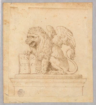 Ontwerp voor Beeldhouwwerk van de Gevleugelde Leeuw van Sint Marcus door Unknown artist