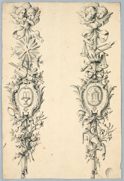 Ontwerp voor Twee Trofeeën die Verwijzen naar de Maagd door Unknown artist