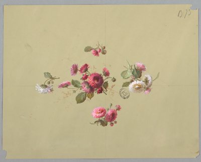 Ontwerp voor Behang en Textiel: Bloemen door Unknown artist