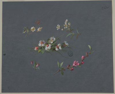 Ontwerp voor behang en textiel: bloemen door Unknown artist
