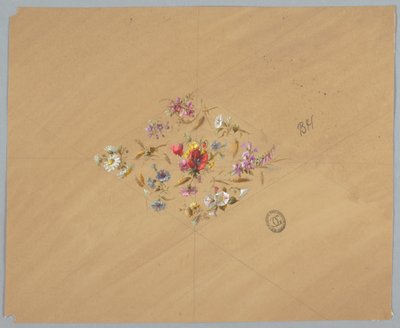Ontwerp voor behang en textiel: bloemen door Unknown artist