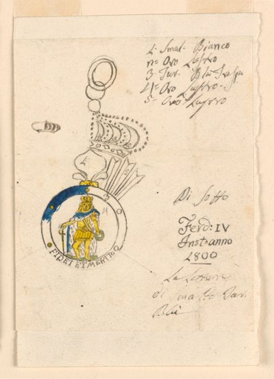 Ontwerp voor een insigne van de Siciliaanse Militaire Orde door Unknown artist