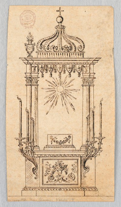 Ontwerp voor een baldakijn voor de tentoonstelling van de hostie door Unknown artist