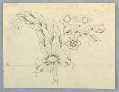 Ontwerp voor een Broche met Bloemen door Unknown artist