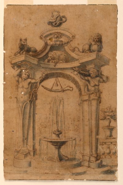 Ontwerp voor een Tuinfontein door Unknown artist