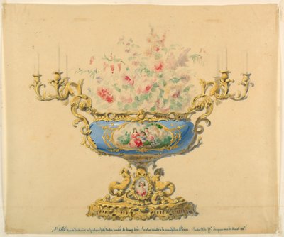 Ontwerp voor een Jardinière en Kandelaar door Unknown artist
