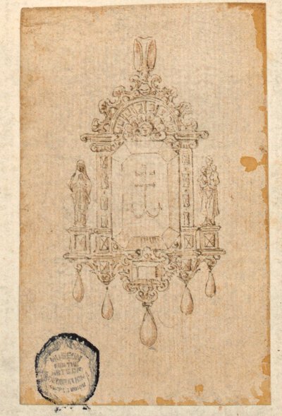 Ontwerp voor een Hanger in de Vorm van een Niche door Unknown artist