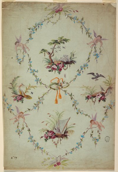 Ontwerp voor een zijden brokaat door Unknown artist