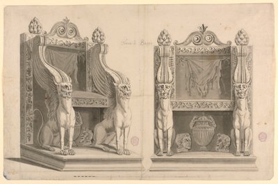 Ontwerp voor een Troon van de Priester van Bacchus, naar Oud Marmer door Unknown artist