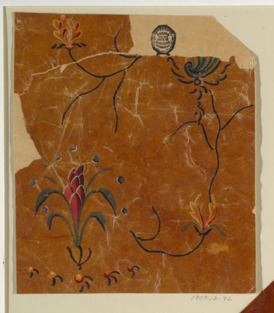 Ontwerp voor een geweven stof, fragment door Unknown artist