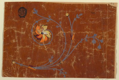 Ontwerp voor een Geborduurde Bloemrol door Unknown artist