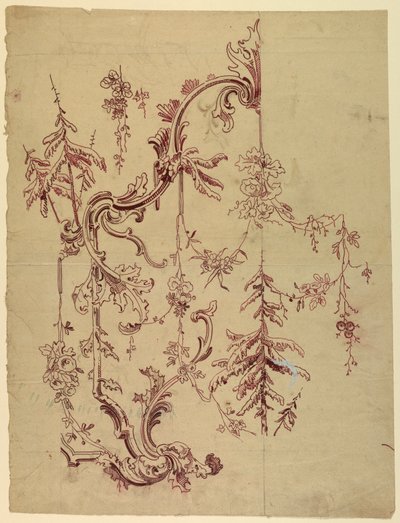 Ontwerp voor een geweven of bedrukt stof of behang door Unknown artist