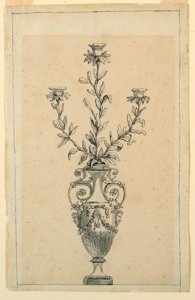 Ontwerp voor een kandelaar door Unknown artist