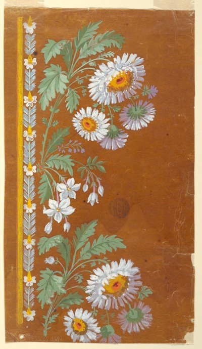 Ontwerp voor een borduurrand door Unknown artist