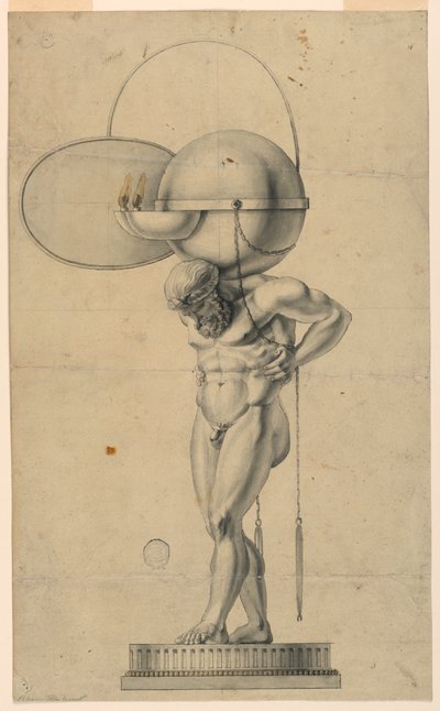 Ontwerp voor een olielamp door Unknown artist