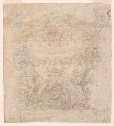 Ontwerp voor de achterkant van een koets door Unknown artist