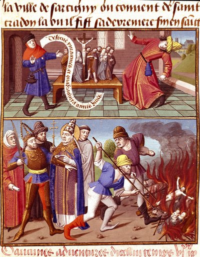 Vernietiging van heilige objecten en interventie door Paus Gregorius I de Grote door Unknown artist