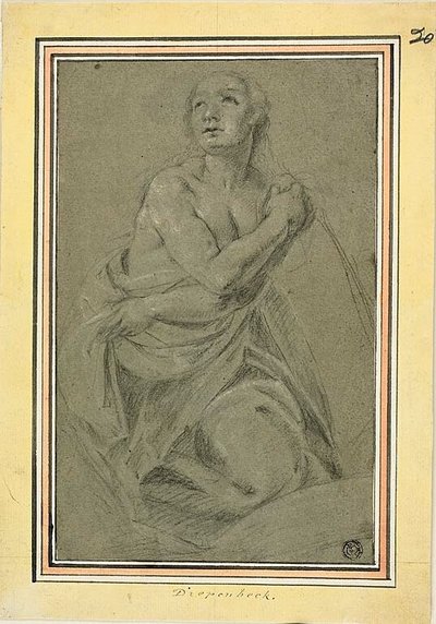 Gekleed vrouwelijk naakt door Unknown artist