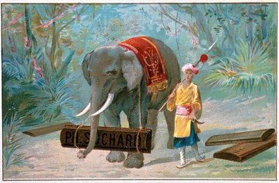 Olifant en Cornac, reclame 