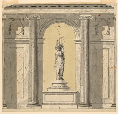 Verhoging van een muur van een vestibule door Unknown artist