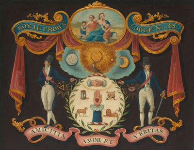 Emblemen voor Royal Crown Lodge No. 22, c.1810-15 door Unknown artist