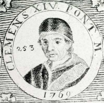 Gravure van paus Clemens XIV (1705 - 1774). door Unknown artist