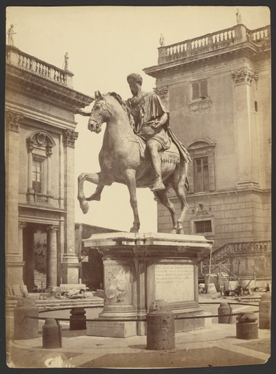 [ruiterstandbeeld van keizer Marcus Aurelius, Piazza Del Campidoglio, Rome]. door Unknown artist