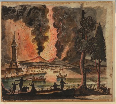 Uitbarsting van de Vesuvius door Unknown artist