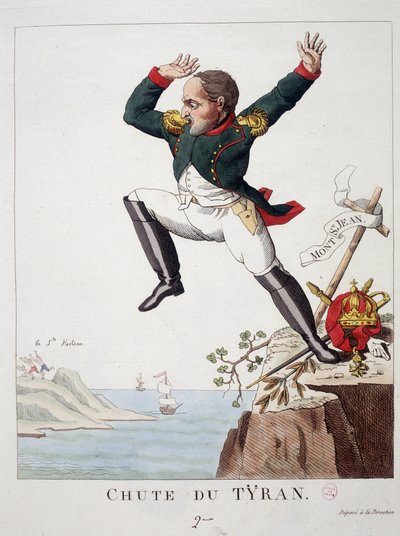 Val van de tiran: Napoleon springt van de berg St. John (De Slag bij Waterloo) naar het eiland St. Helene - in 