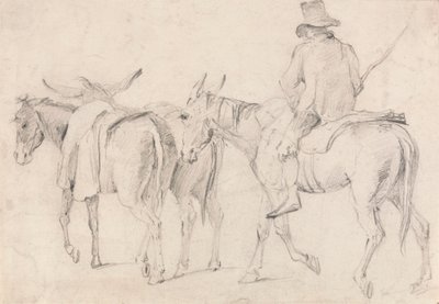 Boer met muilezels door Unknown artist