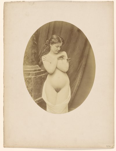[Vrouwelijk naakt met kolibrie] door Unknown artist