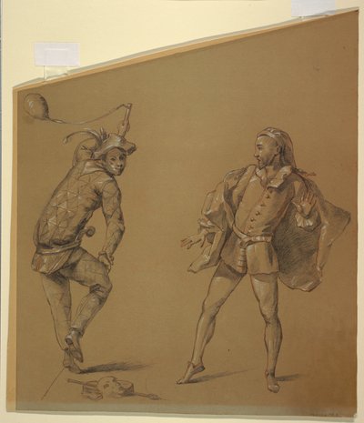 Figurenstudies voor een ontwerp van een klavecimbeldeksel door Unknown artist