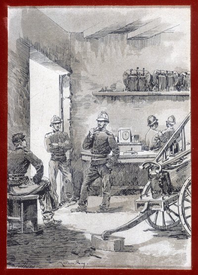 Brandweerlieden in een kazerne: stadswacht - n.d. door Unknown artist