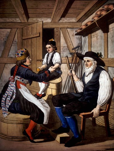 Eerste communie van Zwitserse Calvinisten. 19e eeuw door Unknown artist