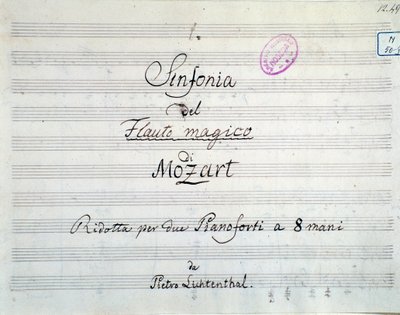 Eerste pagina van de symfoniepartituur gereduceerd tot twee piano