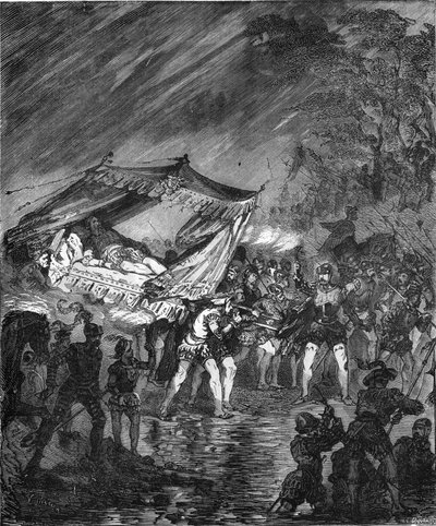 Vlucht van Karel V (1500-1558) naar Innsbruck in Duitsland (1552) door Unknown artist