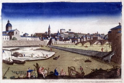 Florence en de rivier de Arno in de 18e eeuw door Unknown artist