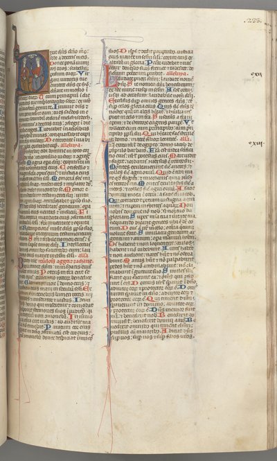 Fol. 233r, Psalm 109, gehistorieerde initiaal D, God de Vader en Zoon, de Heilige Geest tussen hen in door Unknown artist