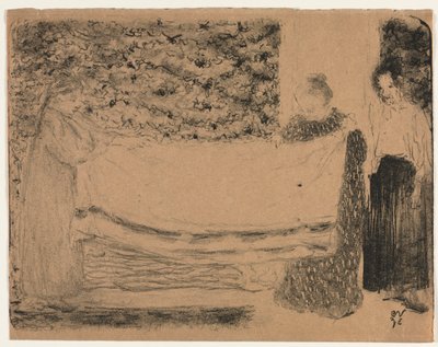 Het Vouwen van het Linnen door Unknown artist