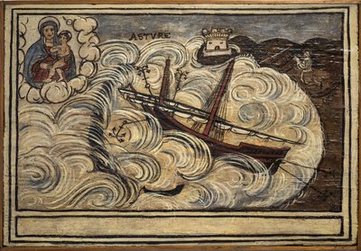 Oud ex voto zeeman, populaire offer als een belofte van toewijding en dankbaarheid van de zeeman die de gevaren van de zee overleefde, afkomstig uit de Kerk van Carmine, Torre del Greco, nabij Napels 19e eeuw Italië door Unknown artist