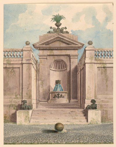 Fontein in een Niche door Unknown artist