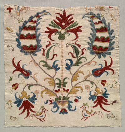 Fragment van kussenhoes of paneel van sprei door Unknown artist