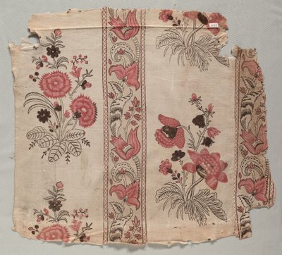 Fragment van houtblok bedrukt linnen door Unknown artist