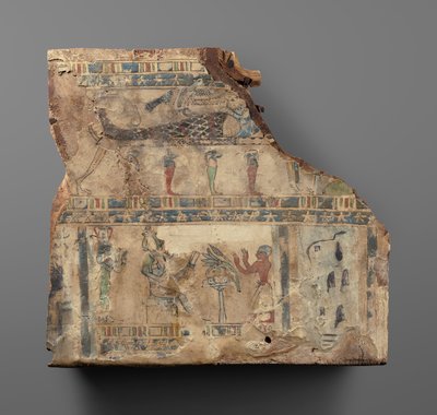 Fragment van een kistdeksel door Unknown artist